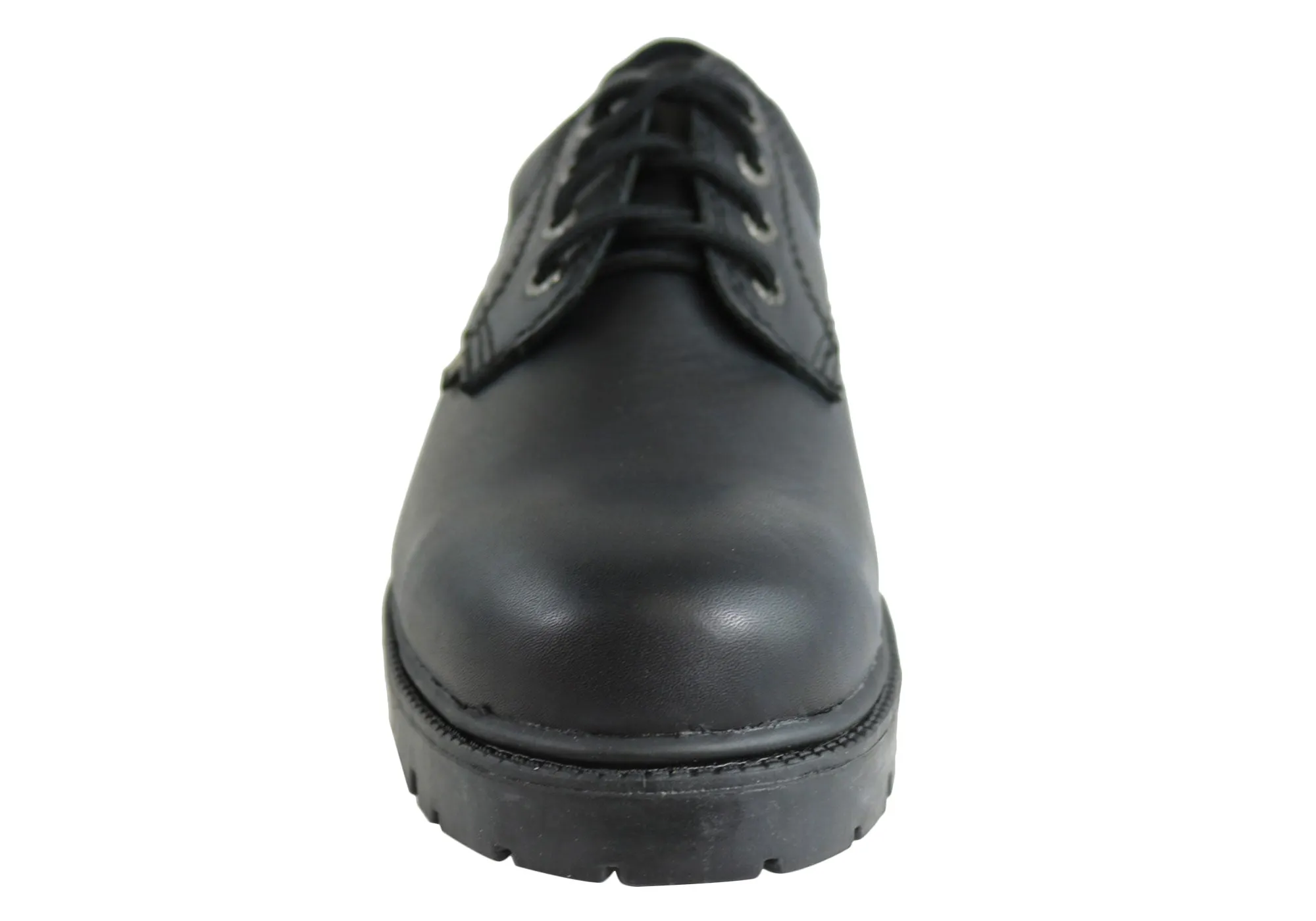 Roc Magnum Senior Lace Up Black Leather Comfortable School Shoes