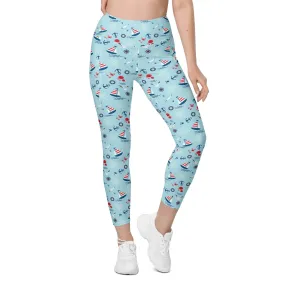 Sailing Boats Leggings With Pockets