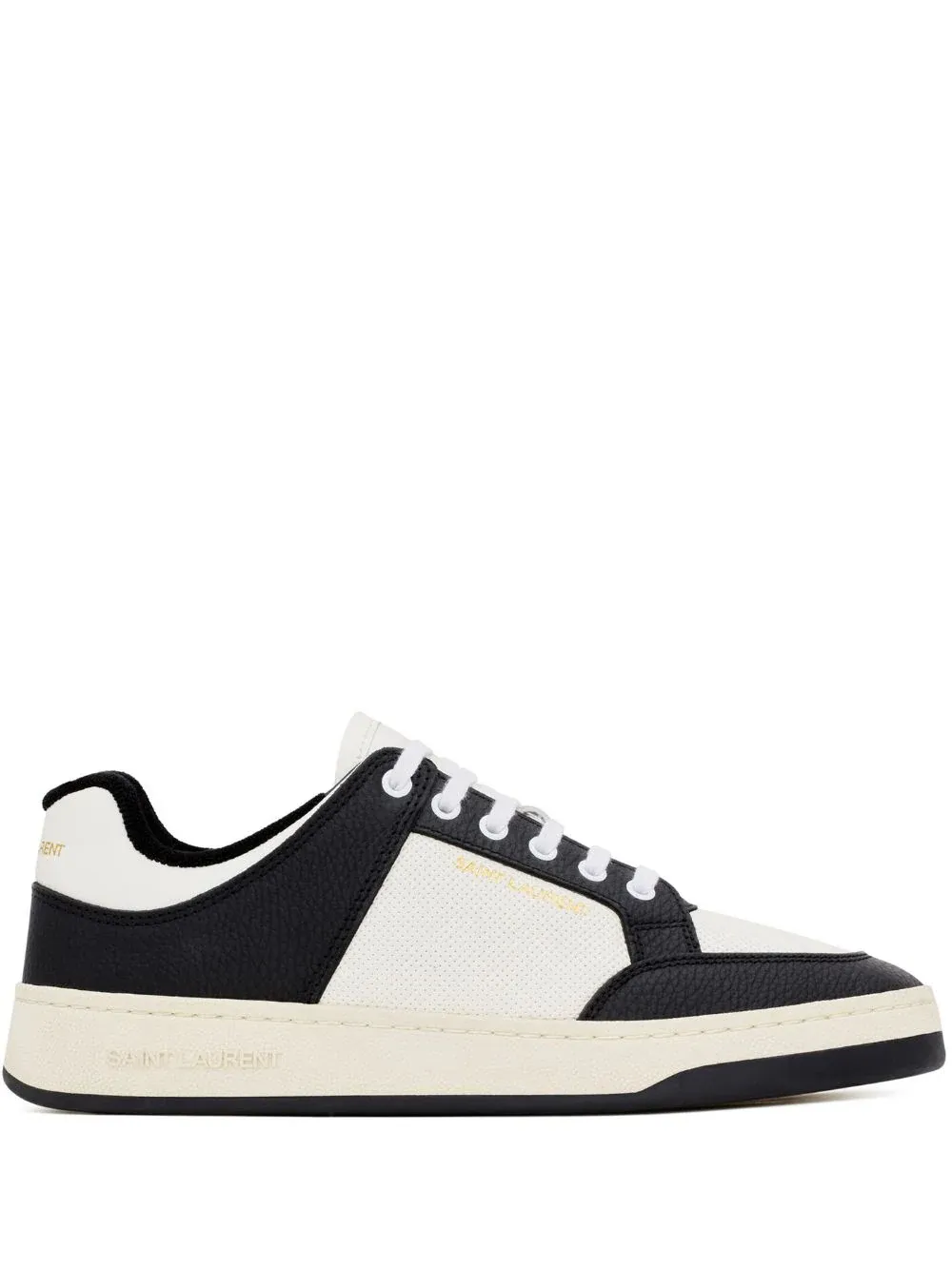 SAINT LAURENT - Men SL/61 Smooth Grained Leather Low-Top Sneakers