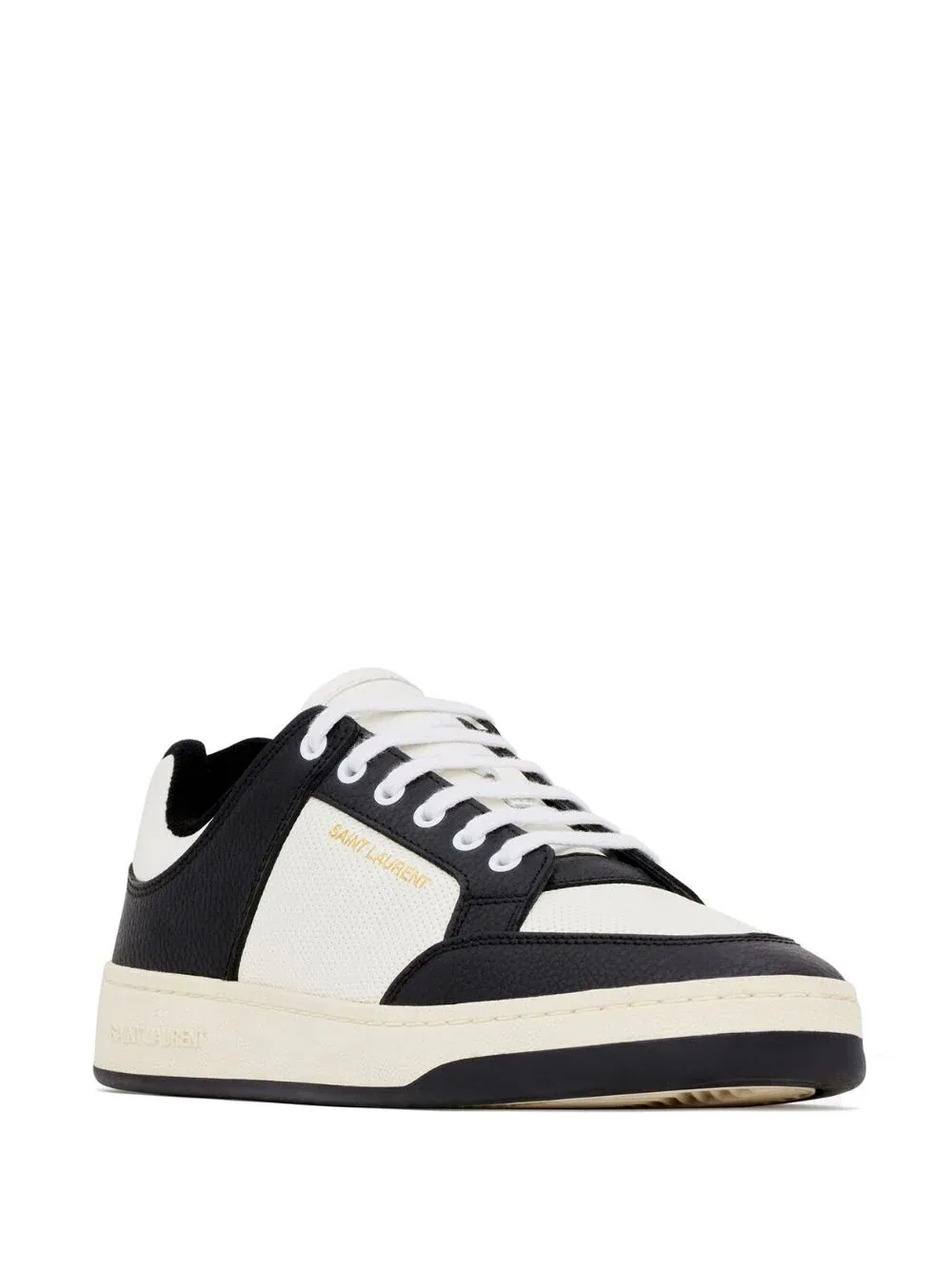 SAINT LAURENT - Men SL/61 Smooth Grained Leather Low-Top Sneakers