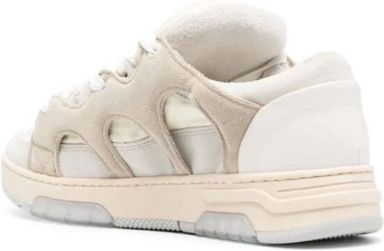 SANTHA panelled padded leather sneakers Neutrals