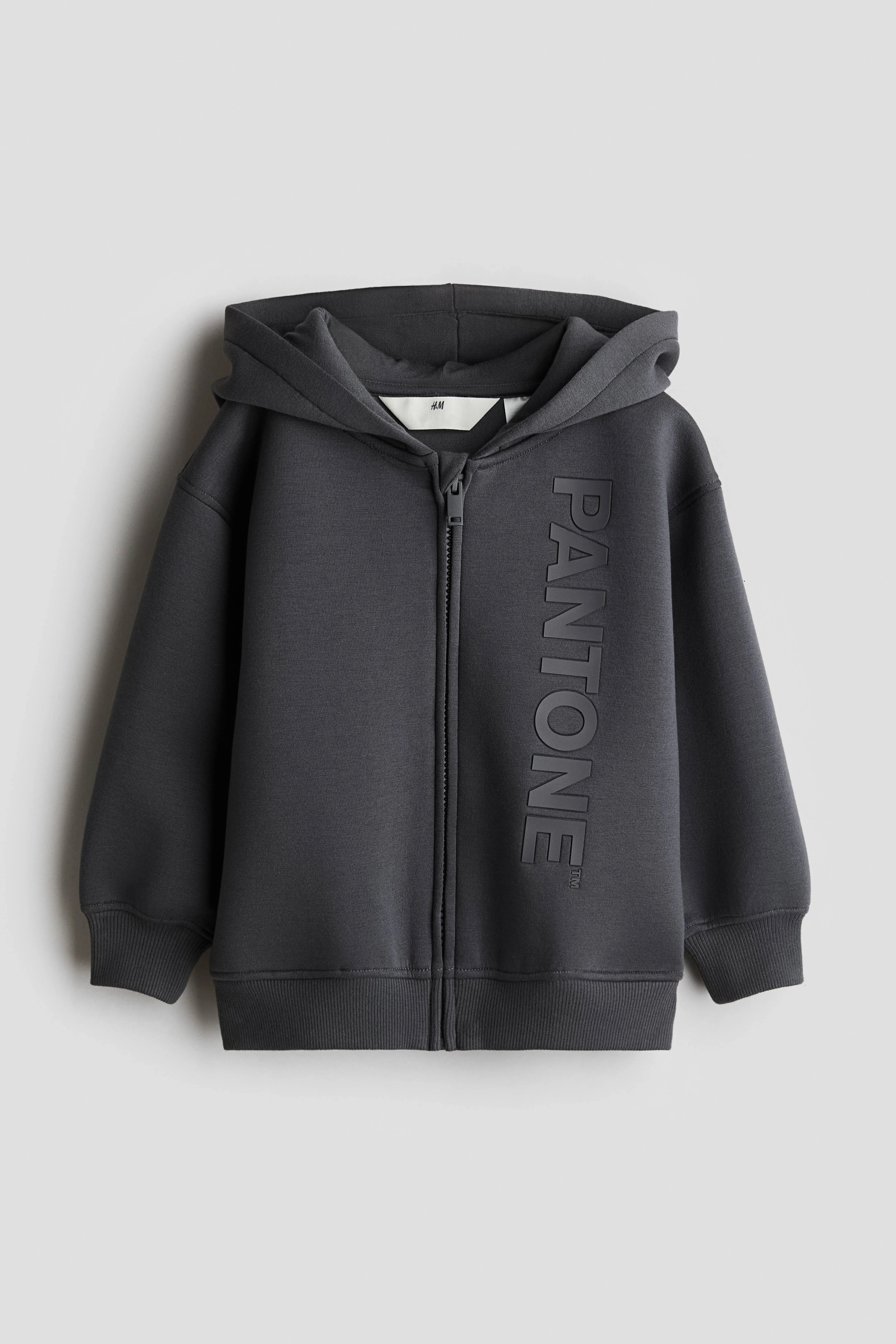 Scuba zip-through hoodie - V-neck - Long sleeve - Dark grey/Pantone - Kids | H&M GB