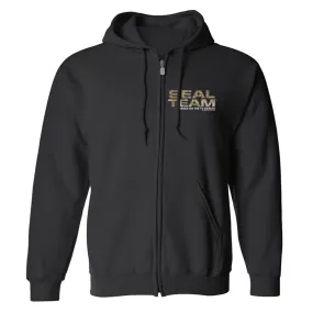 SEAL Team Camoflauge Logo Fleece Zip-Up Hooded Sweatshirt