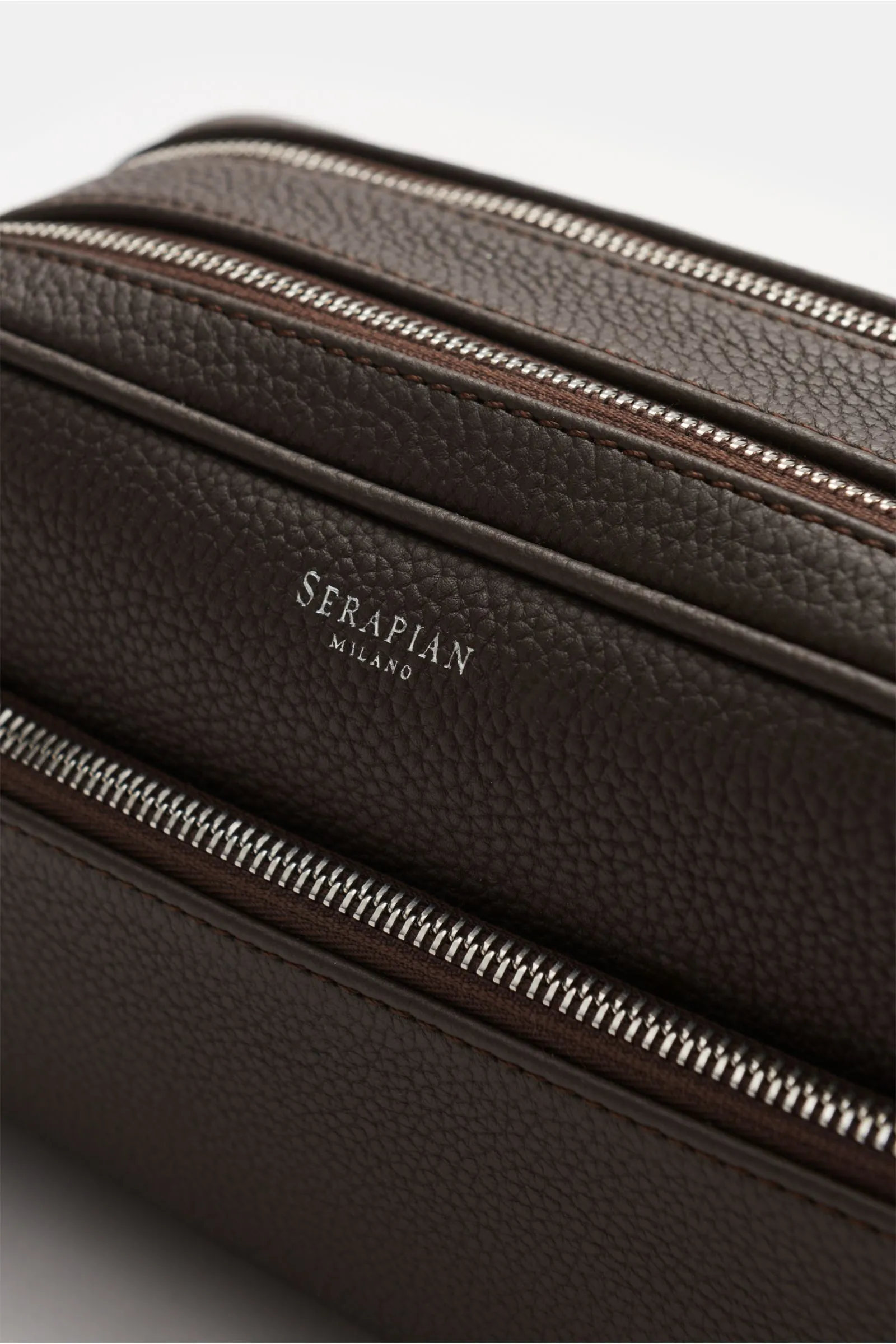 SERAPIAN toiletries bag dark brown