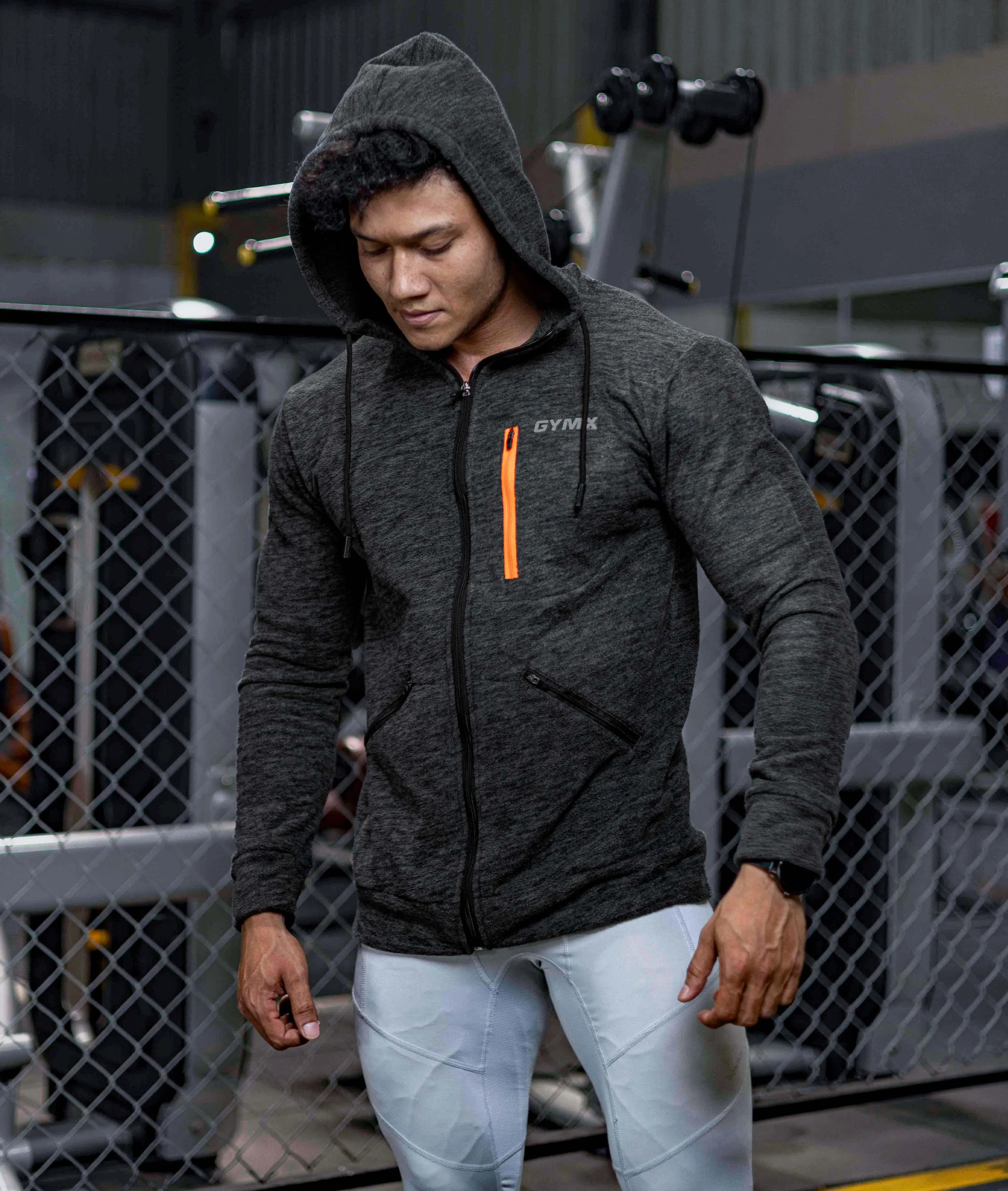 Sherpa Fleece Fluffy GymX Hoodie- Charcoal Grey