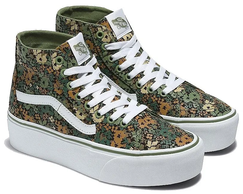 shoes Vans Sk8-Hi Tapered Stackform - Camo Floral Loden Green