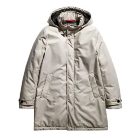 SHORT HOODED DOWN JACKET Man Ivory 