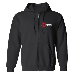 SHOWTIME Sports SHO Sports Red Bug Outline Logo Fleece Zip-Up Hooded Sweatshirt