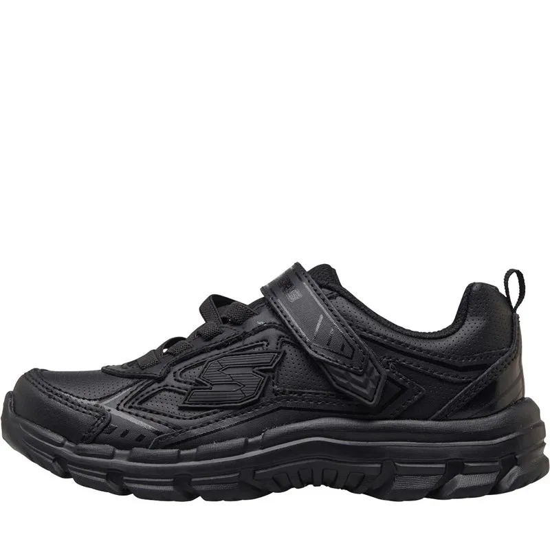 SKECHERS Junior Boys Nitrate Microblast School Trainers Black