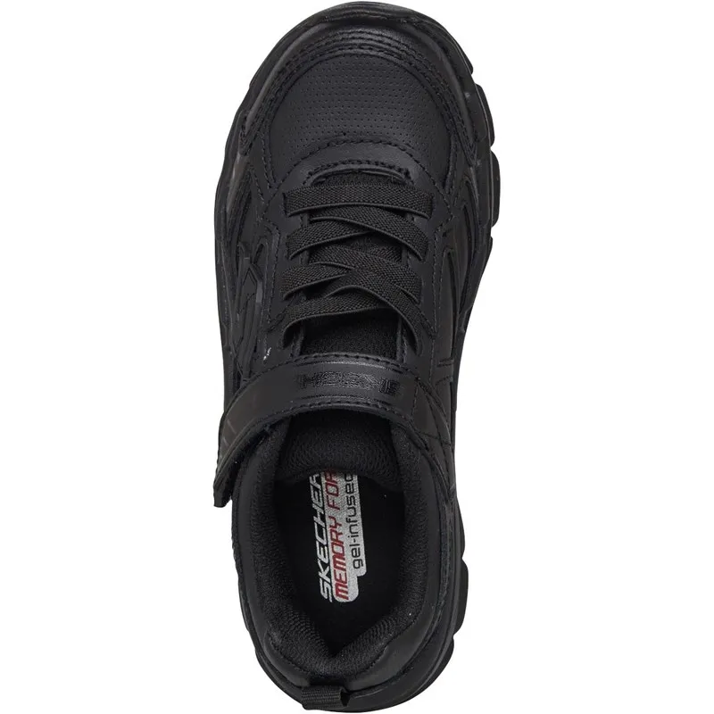 SKECHERS Junior Boys Nitrate Microblast School Trainers Black