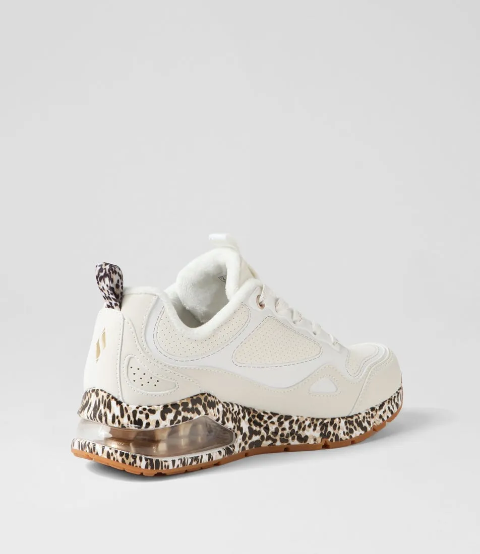 SKECHERS Uno 2 White Leopard Sneakers