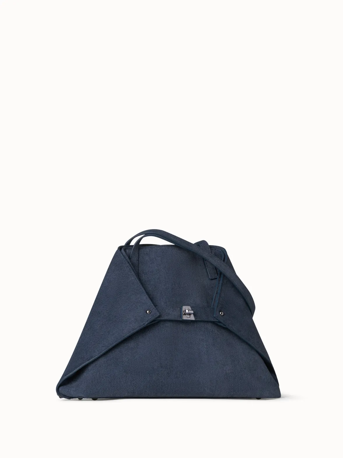 Small Ai Shoulder Bag in Suede Leather with Denim Look