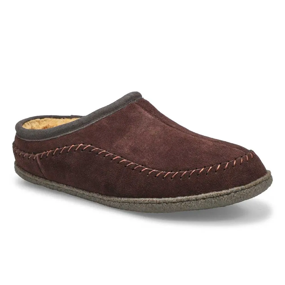 Soft Moc Mens Pauly III Open Back Slipper - Rootbeer