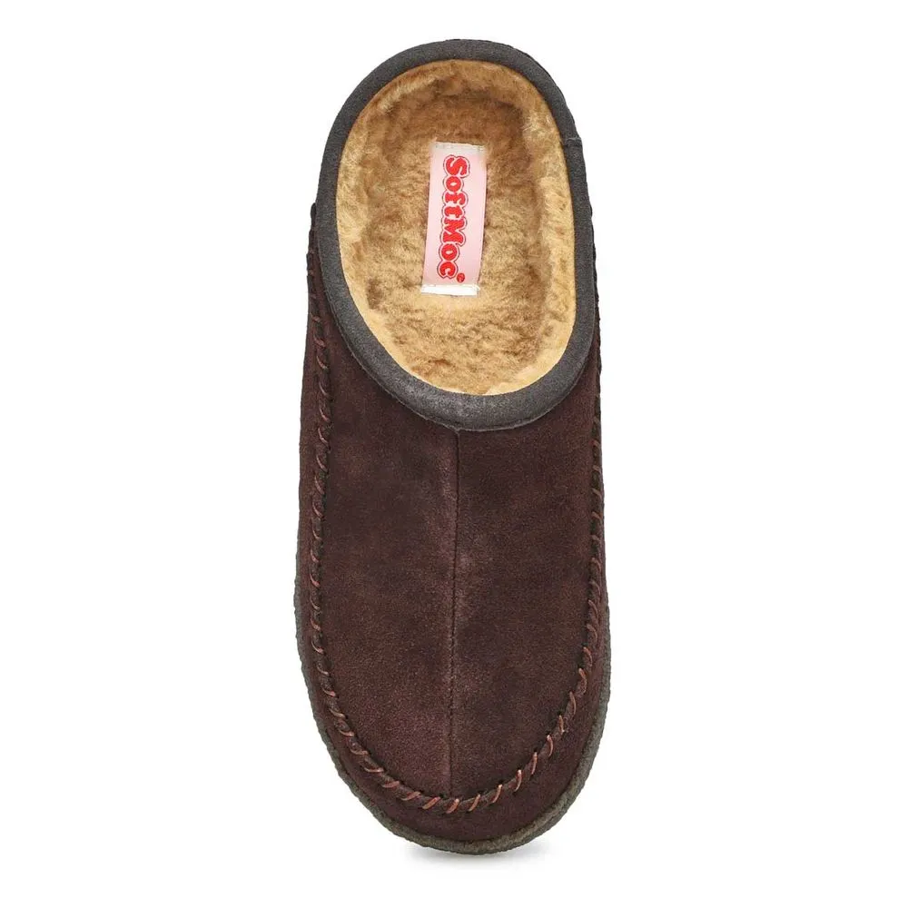 Soft Moc Mens Pauly III Open Back Slipper - Rootbeer