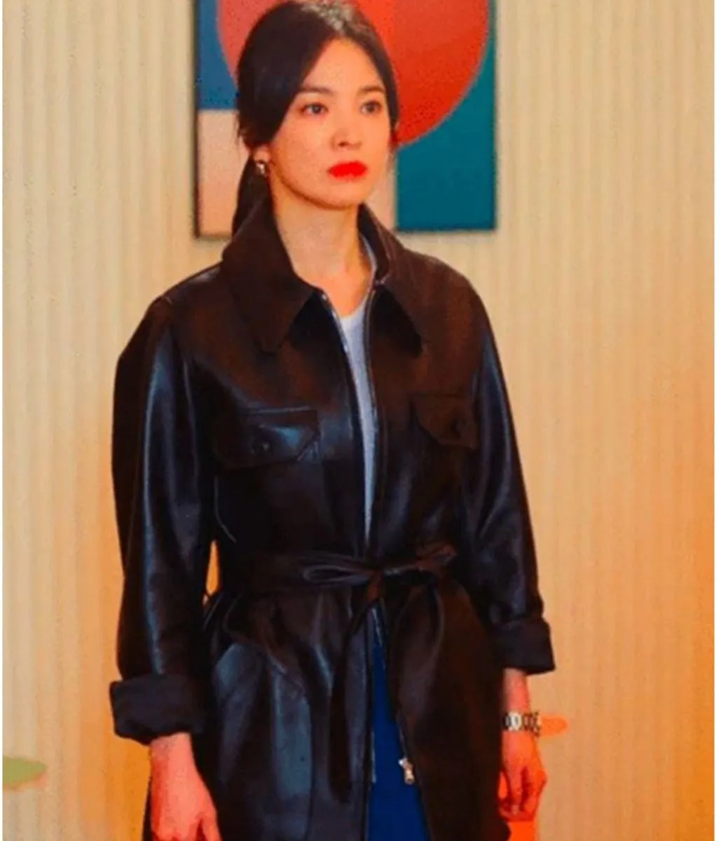 Song Hye Kyo Now We Are Breaking Up Black Leather Jacket