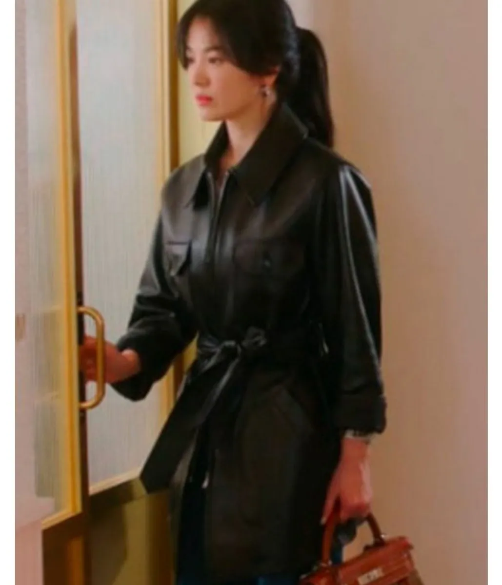 Song Hye Kyo Now We Are Breaking Up Black Leather Jacket