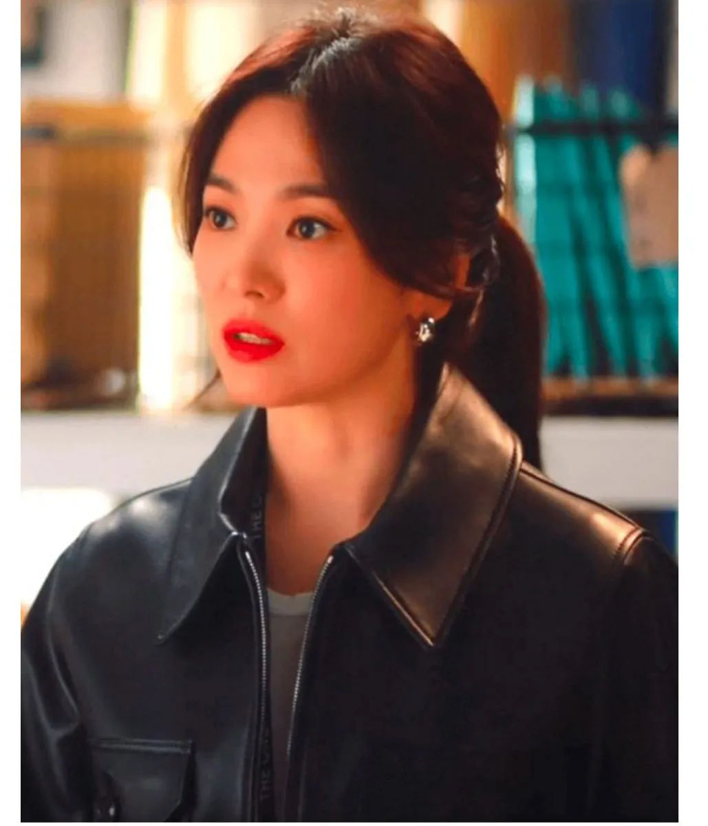 Song Hye Kyo Now We Are Breaking Up Black Leather Jacket