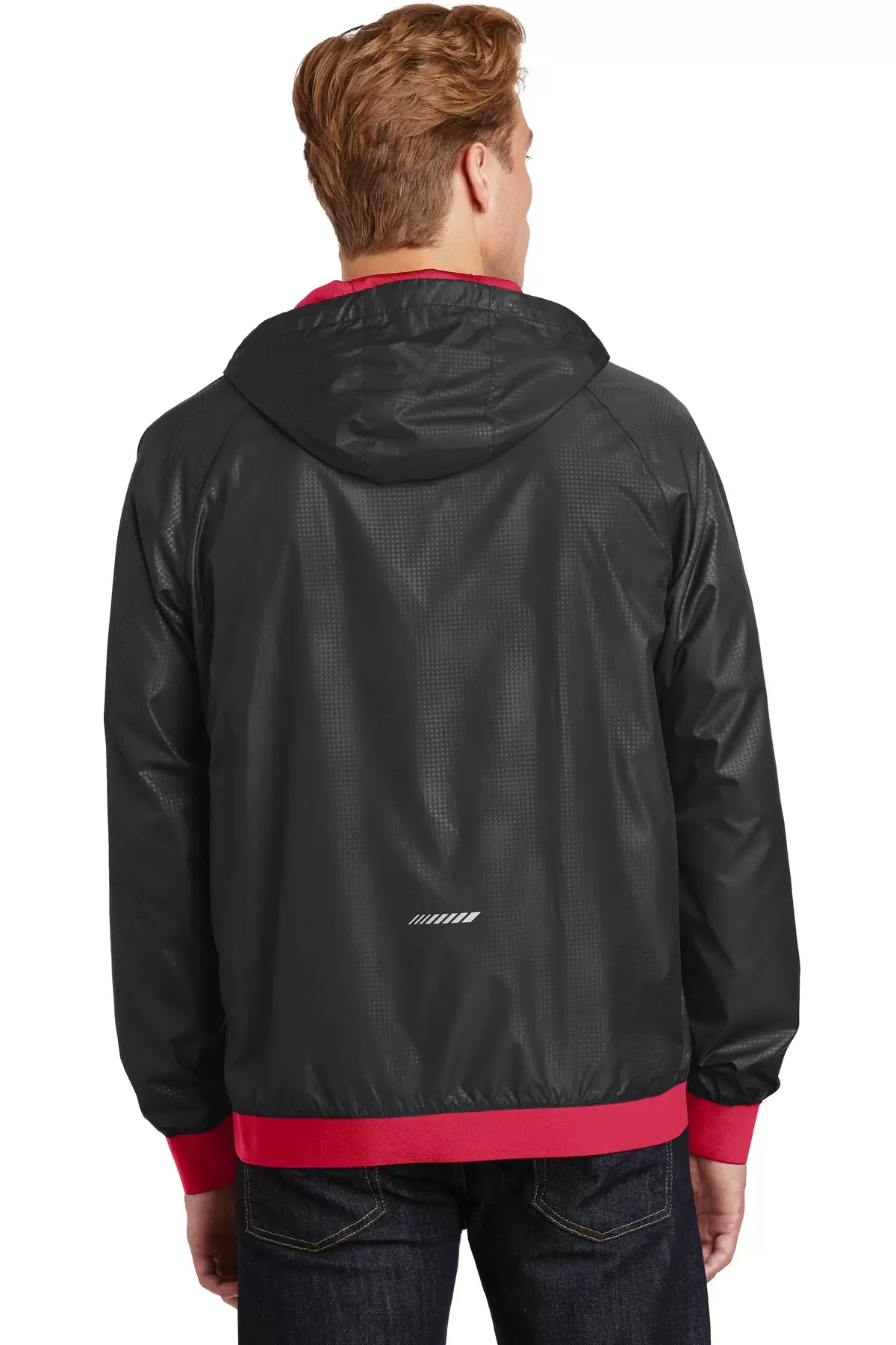 Sport Tek JST53 Sport-Tek Embossed Hooded Wind Jacket SKU: JST53