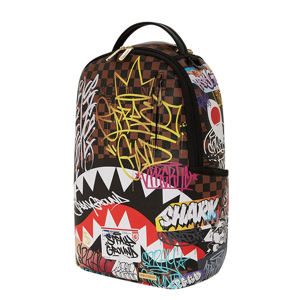 Sprayground Tagged Up Sharks In Paris DLXSV Backpack B5119