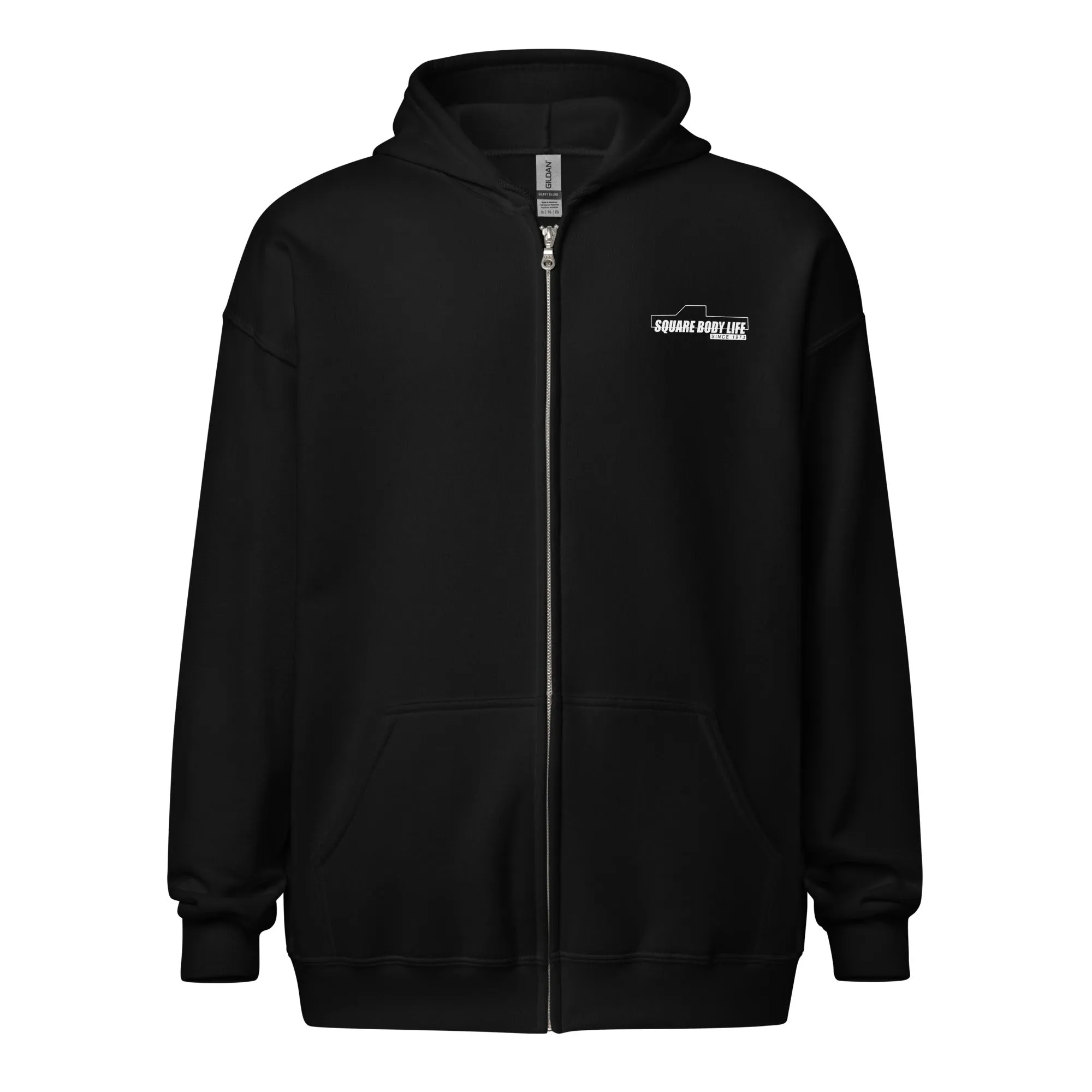 Square Body Grilles Zip-Up Sweatshirt Hoodie