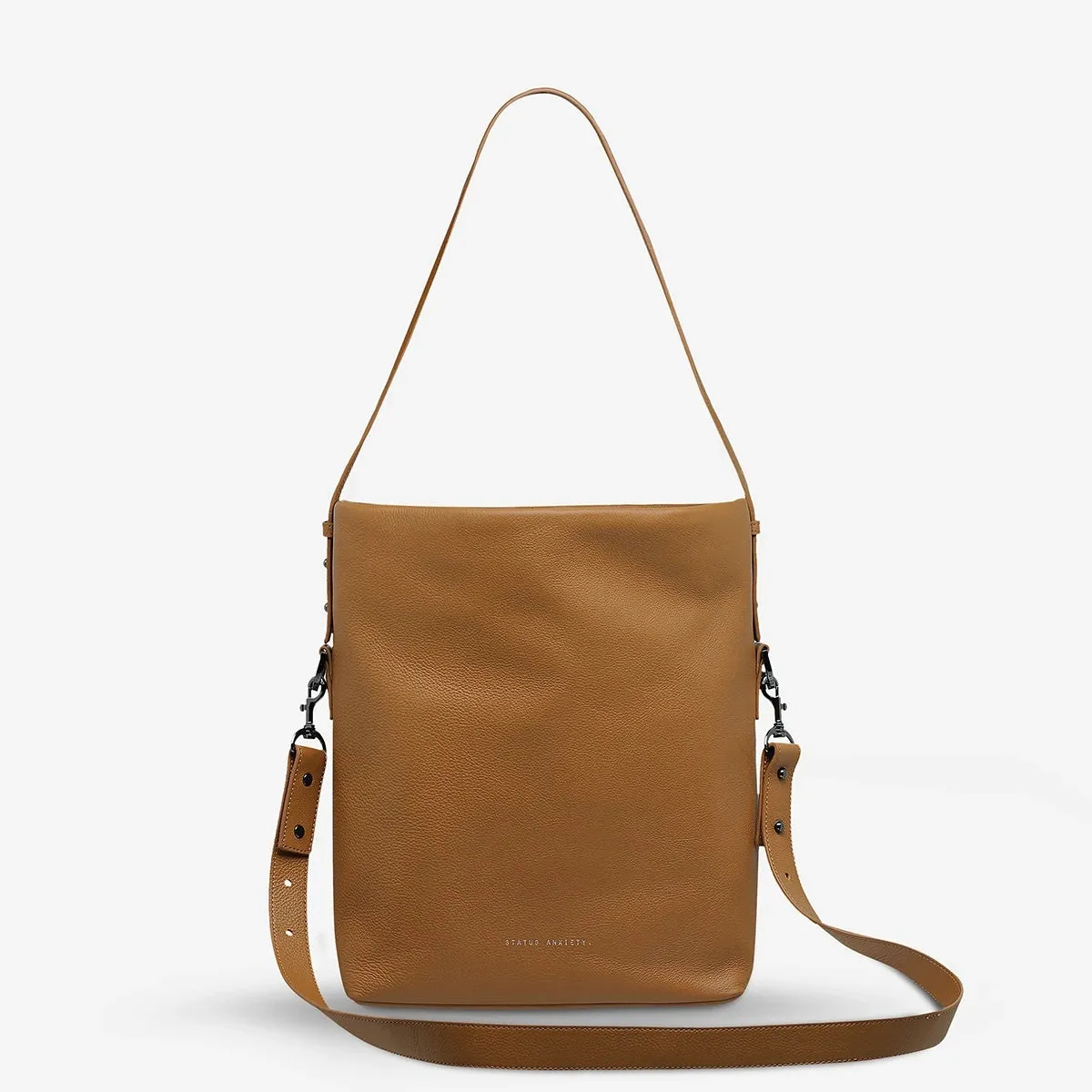 Status Anxiety WOMENS READY AND WILLING LEATHER BAG- TAN