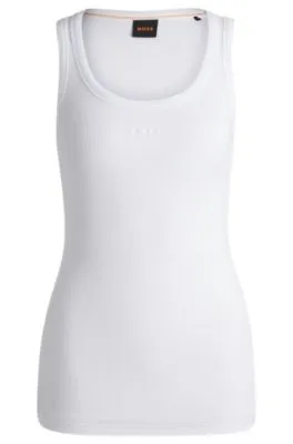 Stretch-cotton slim-fit vest with ribbed structure