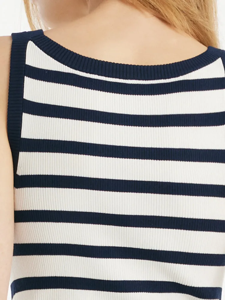 Striped Knitted Women Tank Top 