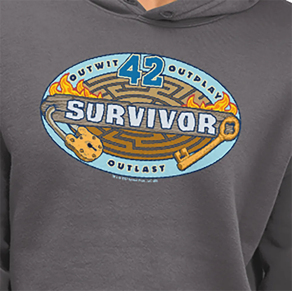 Survivor Season 42 Logo Women's Fleece Crop Hooded Sweatshirt