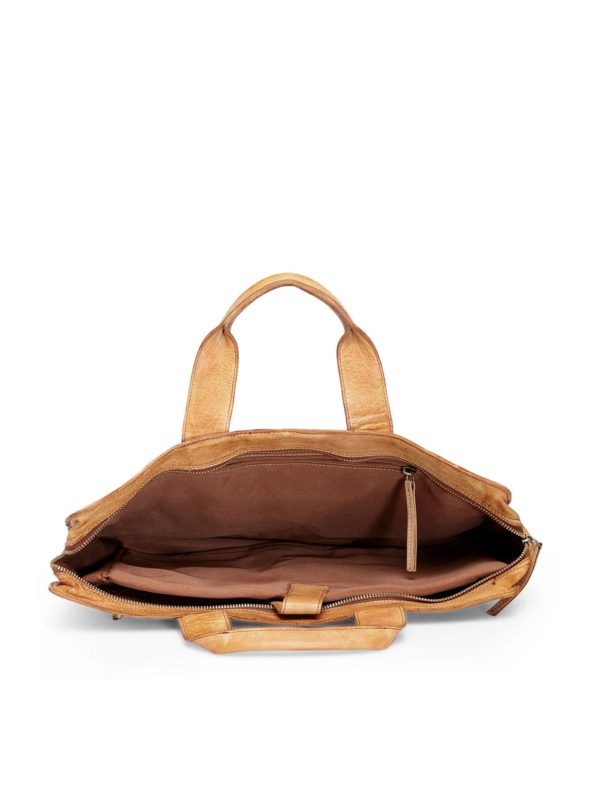 Teakwood Genuine Leather Laptop Bag - Tan