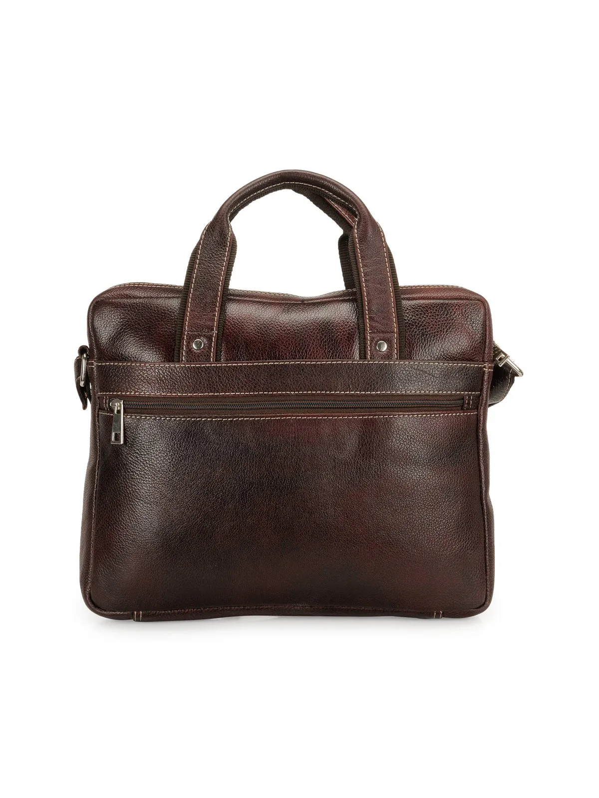 Teakwood Leather Unisex Laptop Bag - Brown