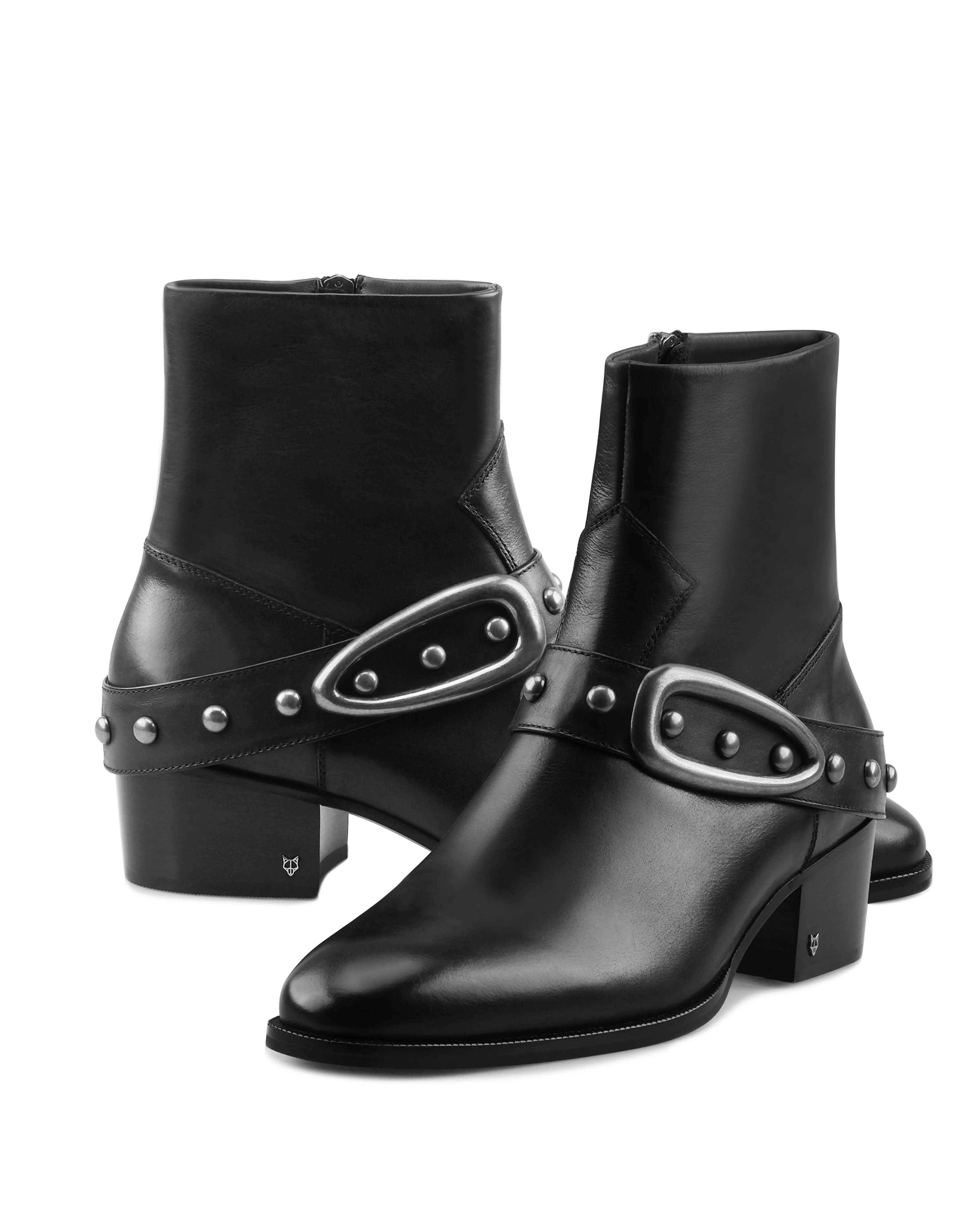 The Hollywood Boot Black Leather