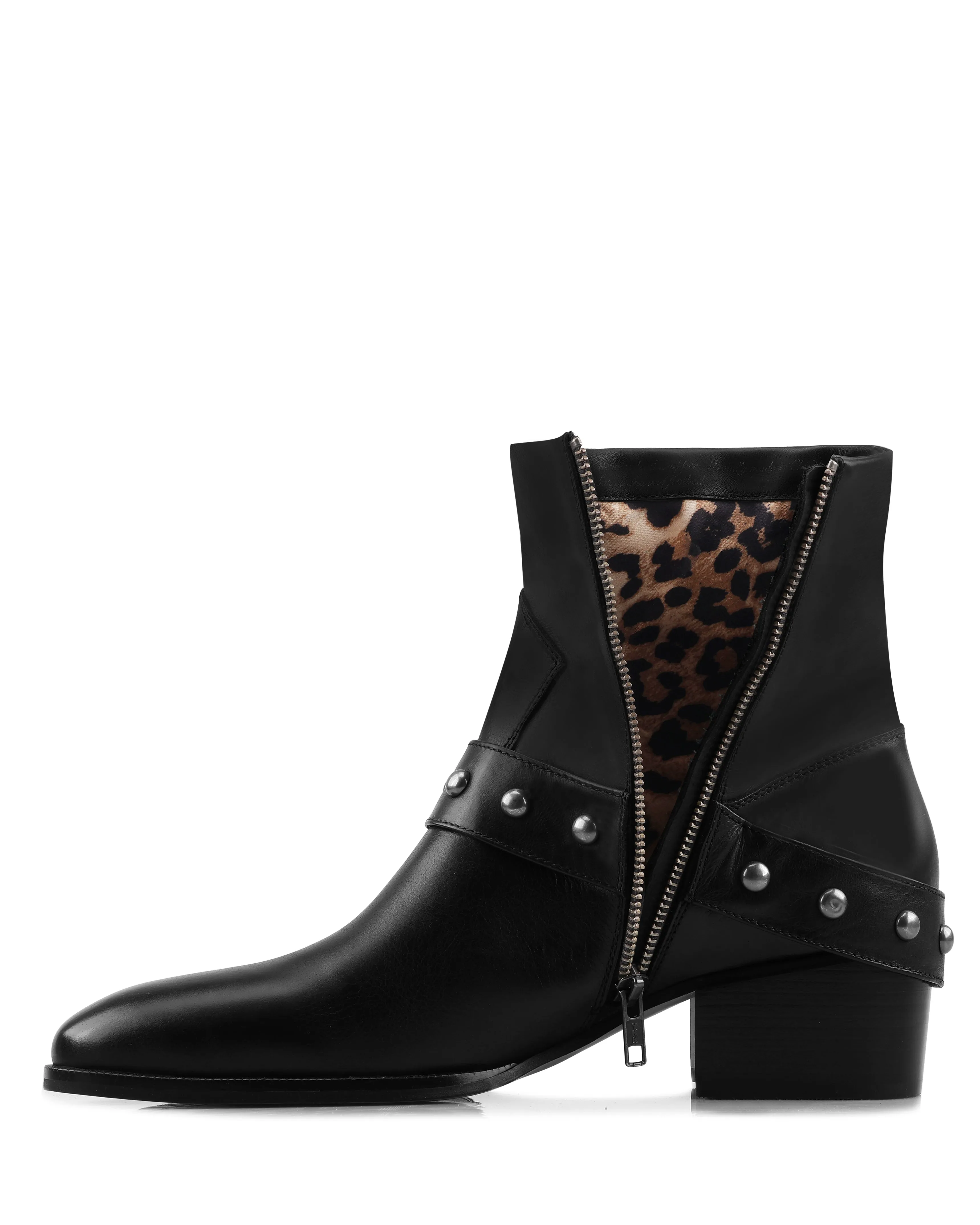 The Hollywood Boot Black Leather