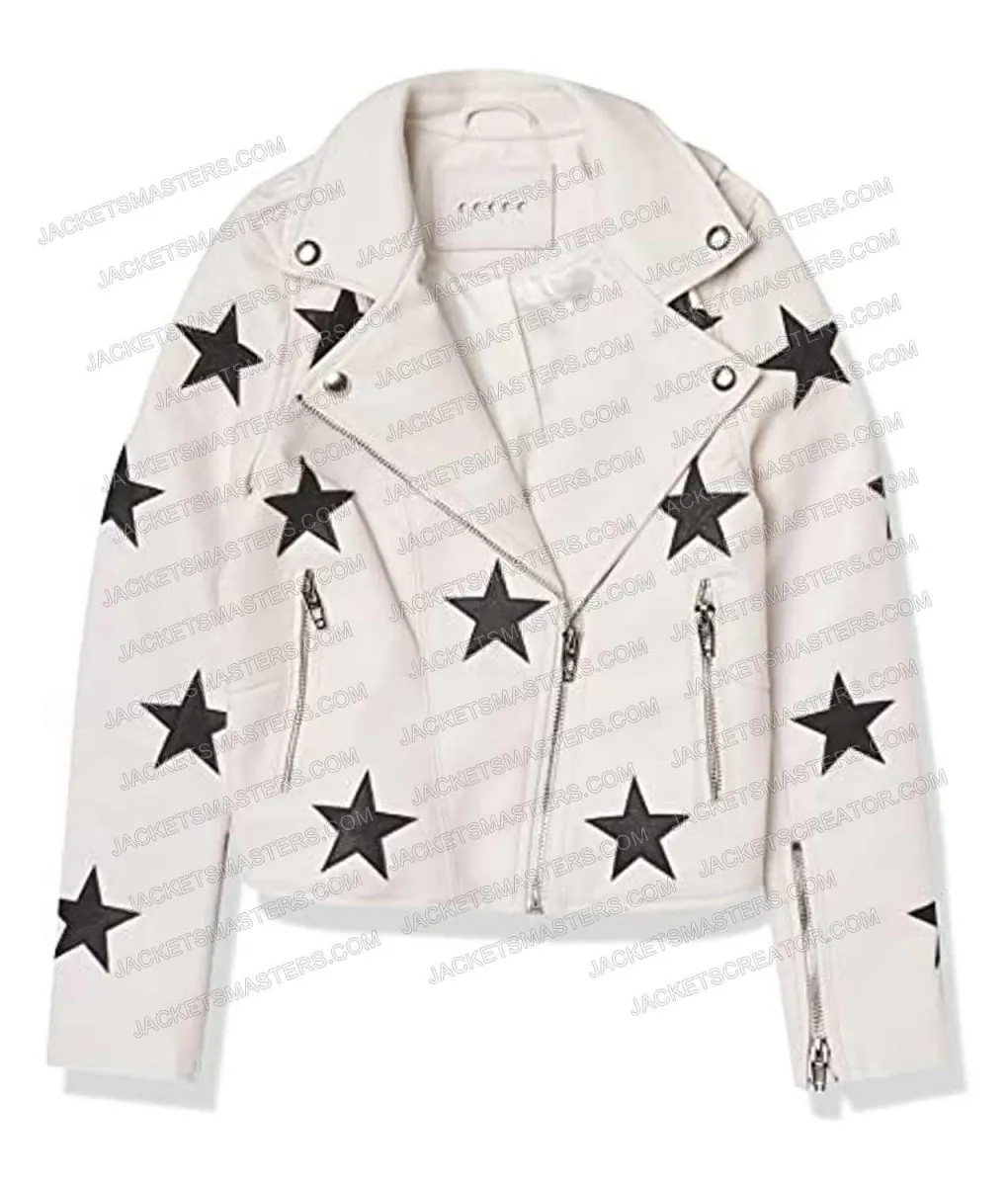 The Imperfects Morgan Taylor Campbell Star White Leather Jacket