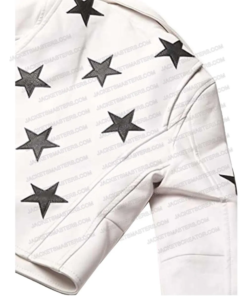 The Imperfects Morgan Taylor Campbell Star White Leather Jacket