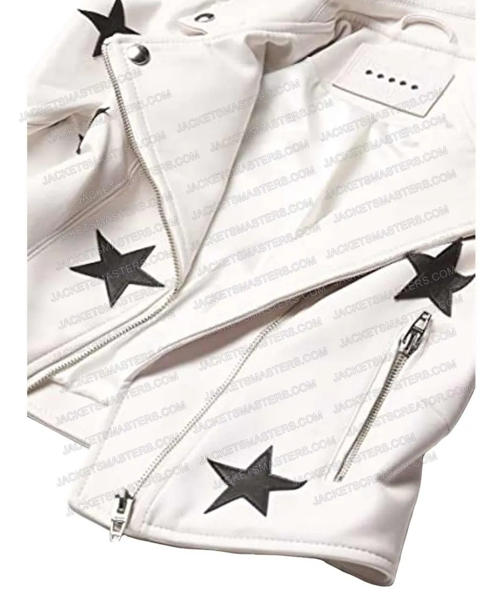 The Imperfects Morgan Taylor Campbell Star White Leather Jacket