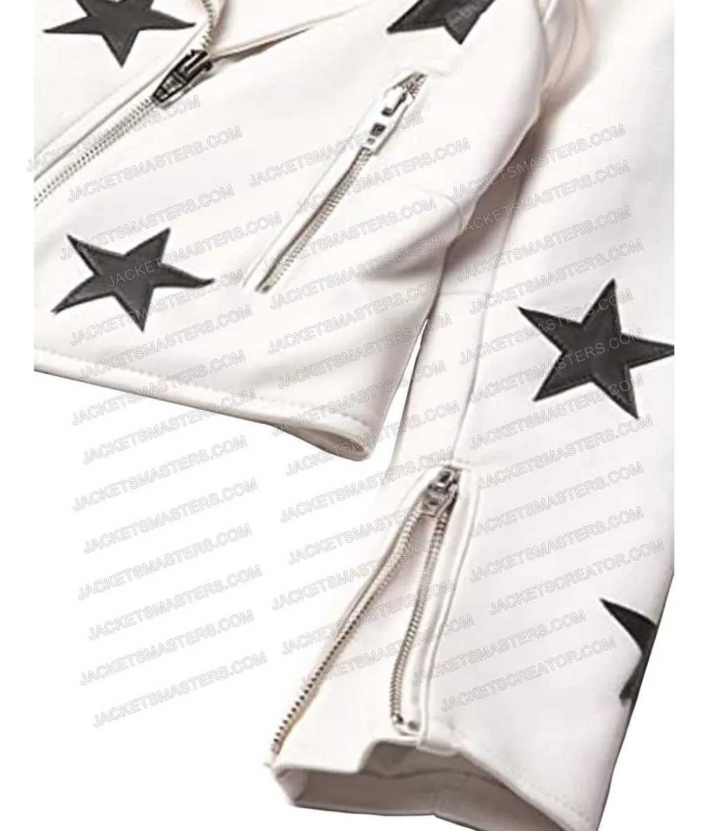 The Imperfects Morgan Taylor Campbell Star White Leather Jacket