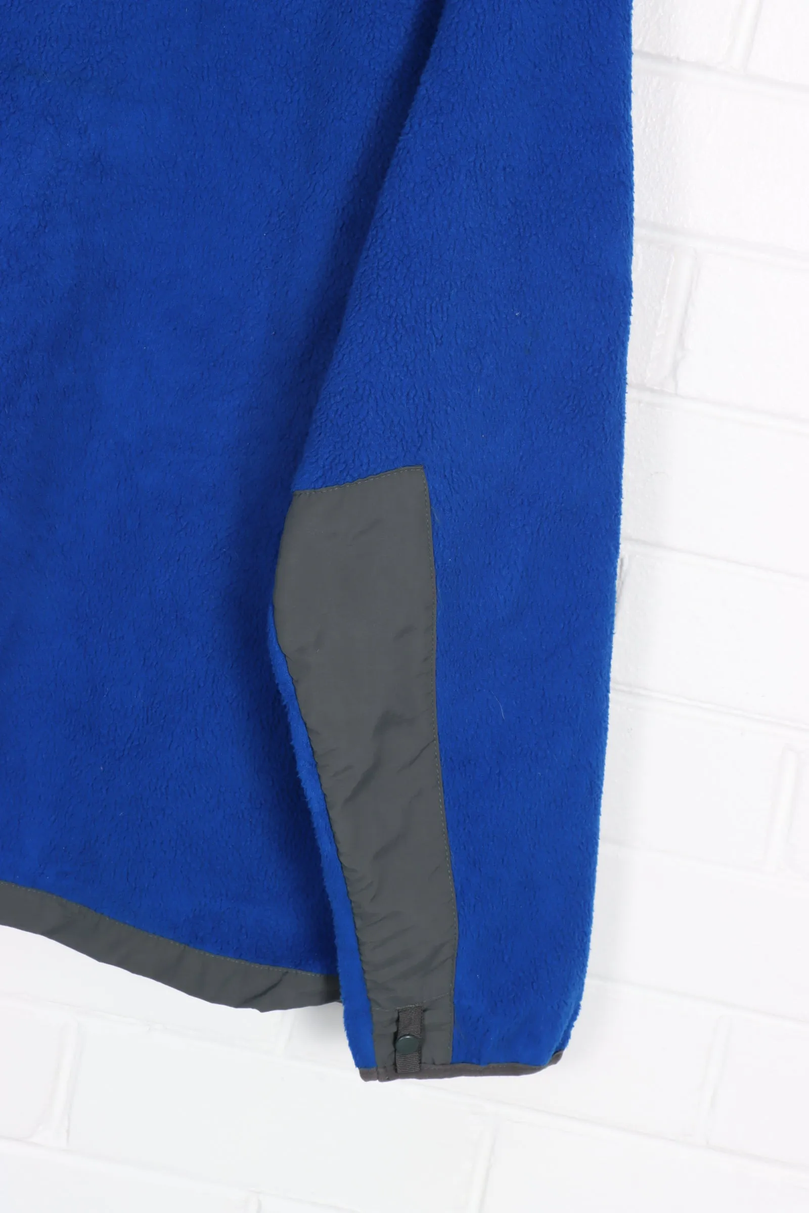 THE NORTH FACE Royal Blue Embroidered Panel Hooded Fleece (XXXL)