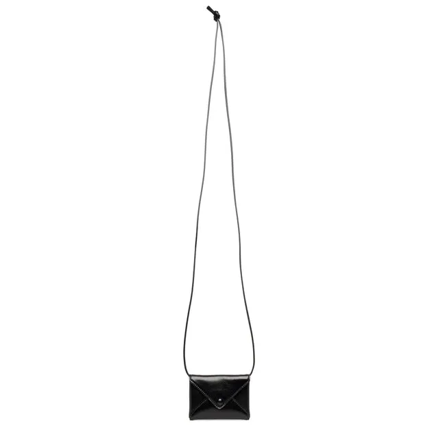 The Row Mini Envelope black leather shoulder bag