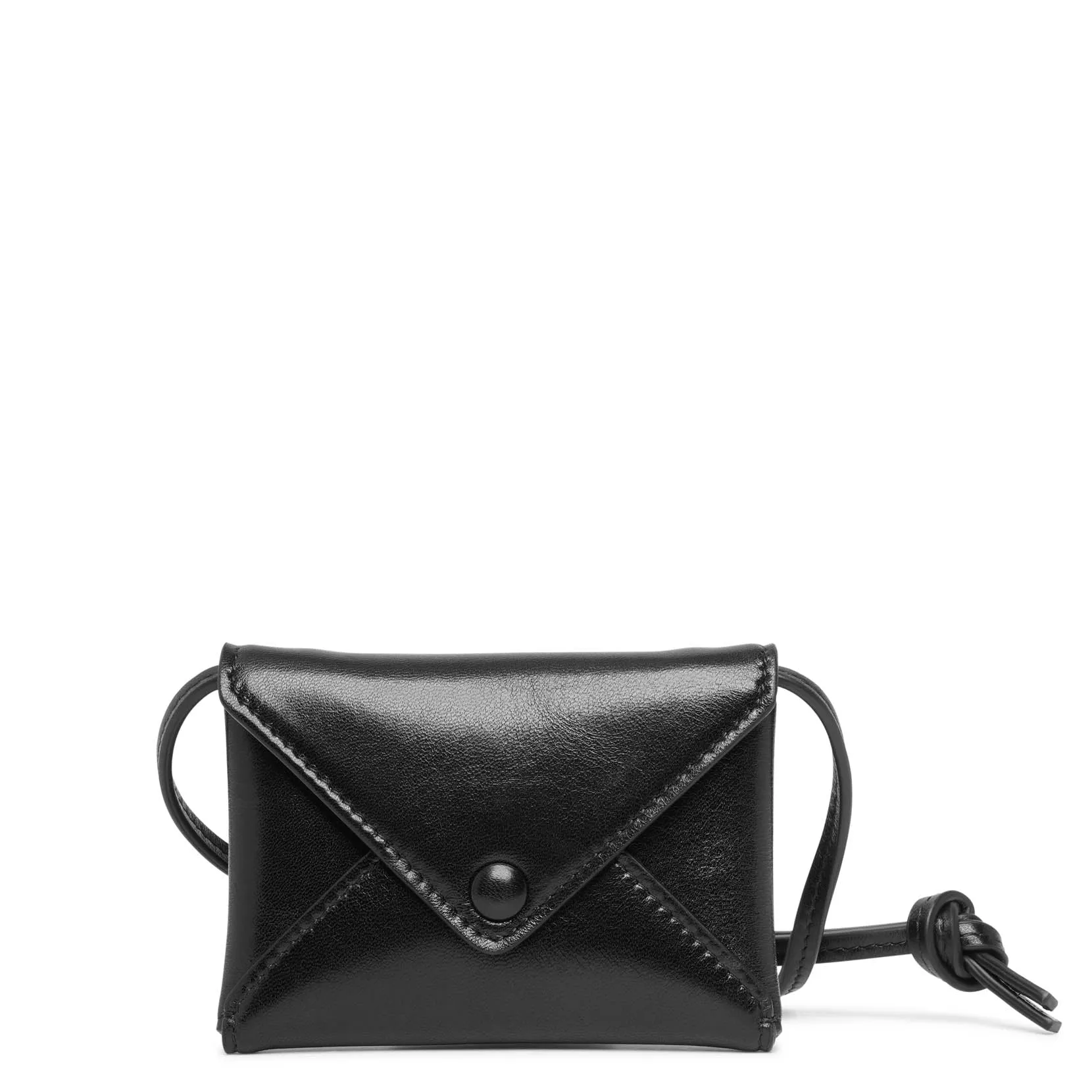 The Row Mini Envelope black leather shoulder bag