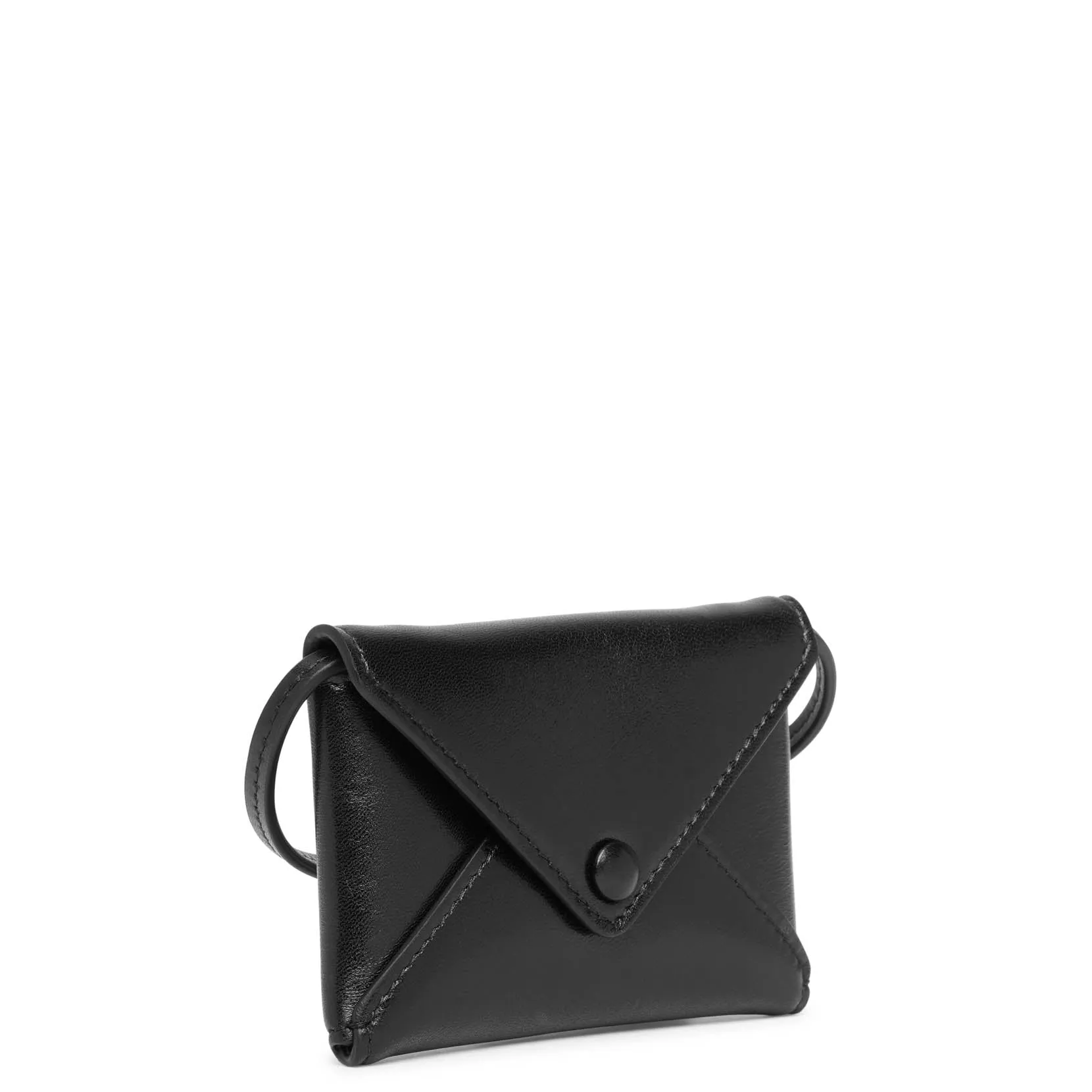 The Row Mini Envelope black leather shoulder bag