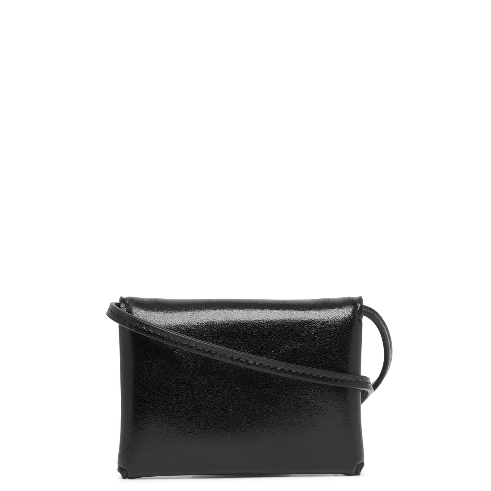 The Row Mini Envelope black leather shoulder bag