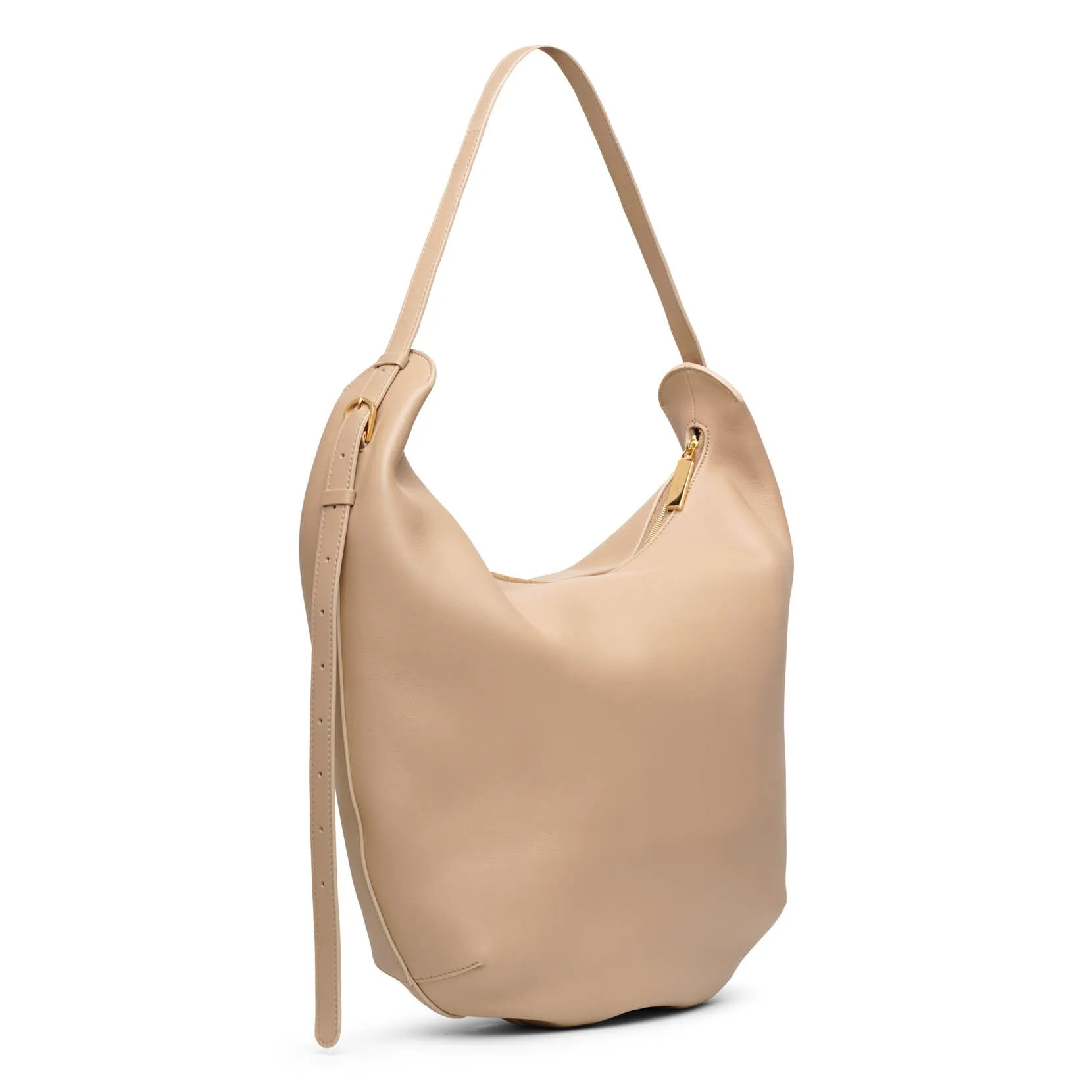 The Row N/S Allie light beige leather bag