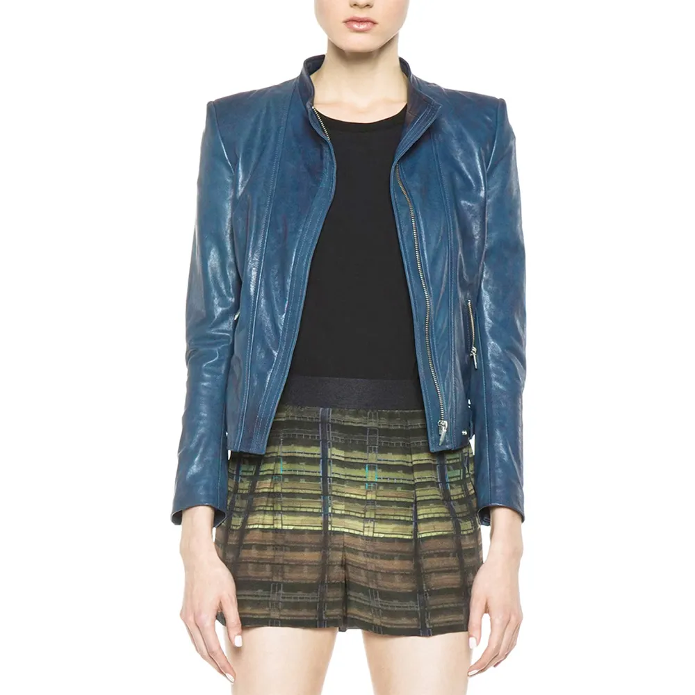 The Tomorrow People Peyton List Blue Leather Jacket