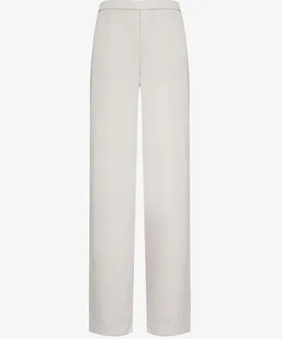 Theory Womens Platinum Pull On wide-leg silk-satin trousers