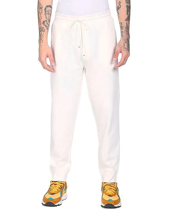 Tommy Hilfiger Men White Mid Rise Drawstring Waist Solid Joggers