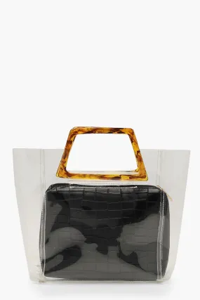 Tortoiseshell Resin Handle Clear Bag