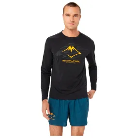 Trail tee-shirt Asics ---Fujitrail Logo Ls Top Performance Black Carbon Fellow Yellow 