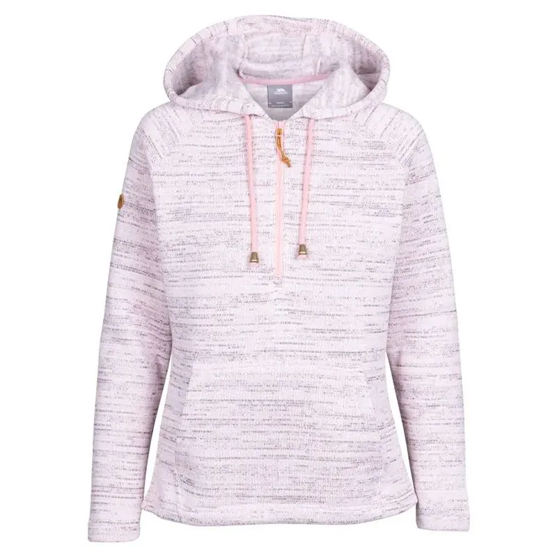 Trespass Women's Shamshoo 1/4 Zip Hoodie Pink Shell Marl