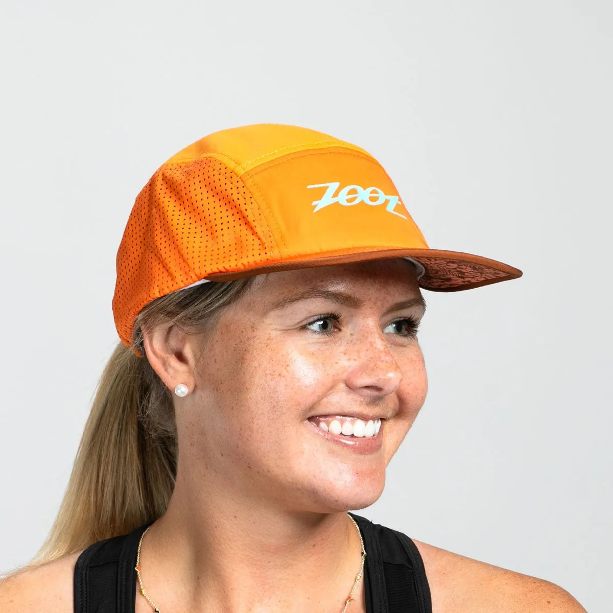 Unisex Tech 5-Panel Hat - Orange Aloha