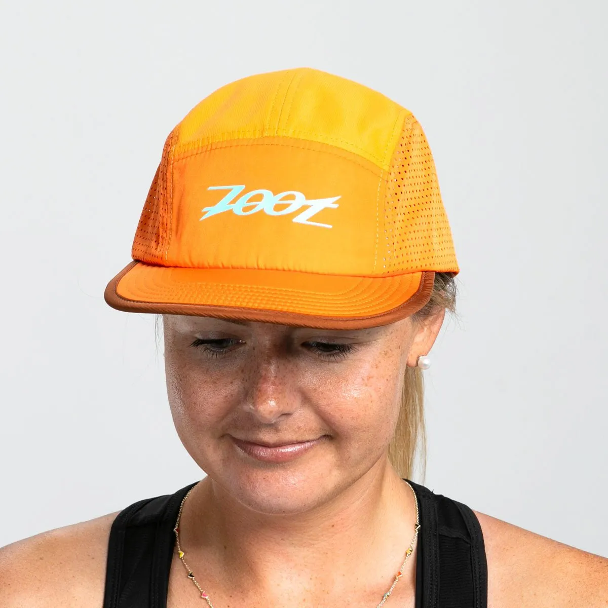 Unisex Tech 5-Panel Hat - Orange Aloha